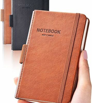 AISBUGUR Pocket Notebook Small Notebook 2-Pack, 3.5