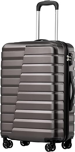 Coolife Luggage Suitcase Carry on Hardside PC+ABS Spinner TSA Lock Telescopic Handle