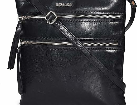 ESTALON Leather Crossbody Purse for Women- Small Crossover Long Over the Shoulder Sling Womens Purses and Handbags