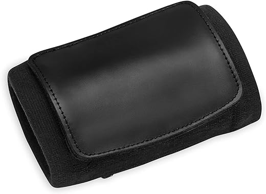FLEXX ID TREKK Wearable Wallet with ID Badge Holder for Quick Hands-Free Access - 3 Card Slots, Zipper Pocket - Secure, Stylish, and Compact - Ideal for Sports and Travel - Smooth Leather (Black)
