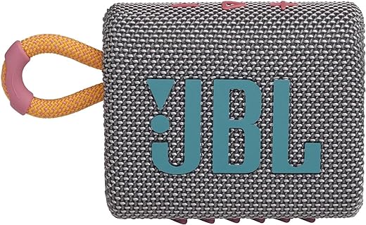 JBL Go 3: Portable Speaker with Bluetooth, Builtin Battery, Waterproof and Dustproof Feature Gray JBLGO3GRYAM