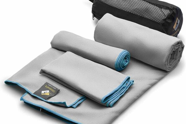 OlimpiaFit Quick Dry Towel - 3 Size Pack of Lightweight Microfiber Travel Towels w/Bag - Fast Drying Towel Set for Camping, Beach, Gym, Backpacking, Sports, Yoga & Swim Use