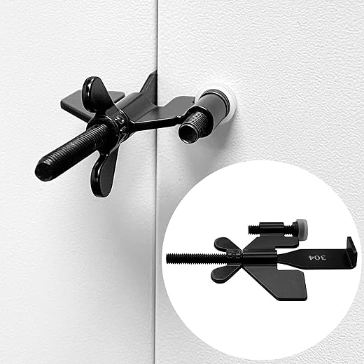 Portable Door Lock - Black Security Lock for Travel, Home, and More