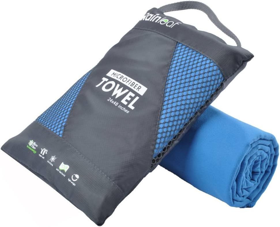 Rainleaf Microfiber Towel Perfect Travel & Sports &Camping Towel.Fast Drying - Super Absorbent - Ultra Compact.Suitable for Backpacking,Gym,Beach,Swimming,Yoga