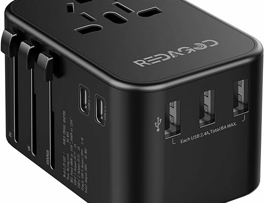 Redagod Universal Travel Adapter with 5 Ports