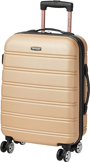 Rockland Melbourne Spinner Luggage, Champagne, 20-Inch Carry-On