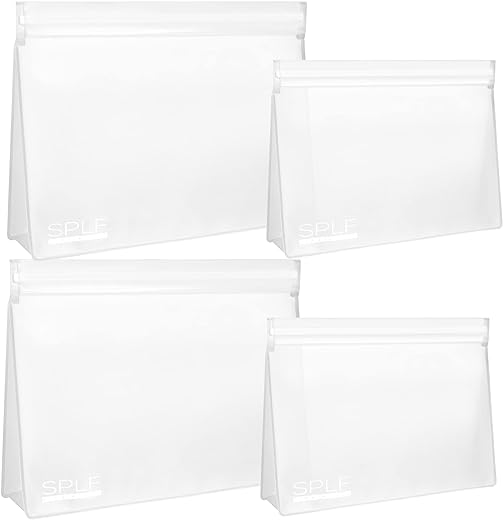 SPLF 4 Pack Leakproof Clear Toiletry bags, TSA Approved Quart Size Zipper Bags, BPA Free Travel Makeup Cosmetic Bags for Women Men, Carry on Airport Airline Compliant Bags