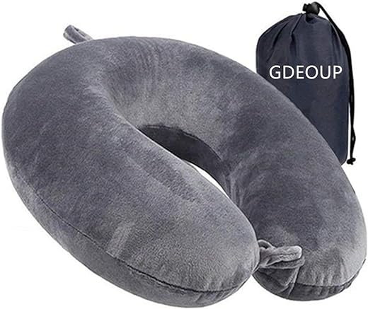 Travel Neck Pillow - Memory Foam Pillow Support Pillow,Luxury Compact & Lightweight Quick Pack for Camping,Sleeping Rest Cushion (Grey)