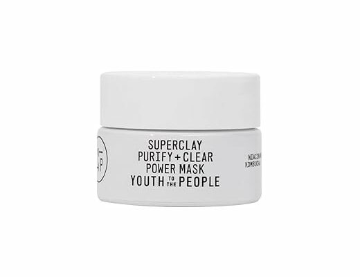Youth To The People Travel Size Superclay Purify + Clear Power Mask - BHA, Salicylic Acid + Niacinamide Clay Facial Mask to Help Clear Pores and Absorb Excess Oil - Vegan Skincare (0.5 oz)